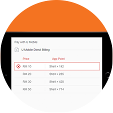 Lifestyle Purchase Garena codes Step 3 Icon U Mobile
