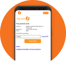 Lifestyle Purchase UniPin codes Step 3 Icon U Mobile