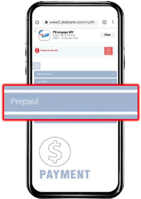 Prepaid Public Bank Step 1 Image U Mobile