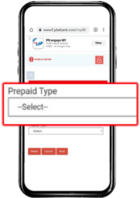 Prepaid Public Bank Step 2 Image U Mobile