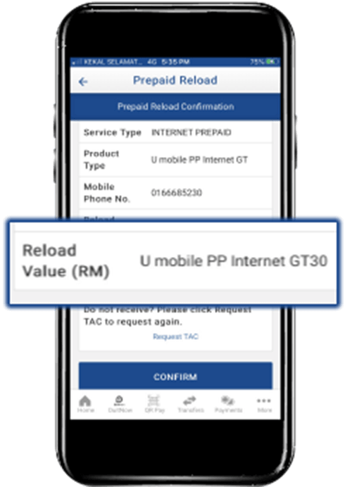 Prepaid Bank Muamalat Step 3 Image U Mobile