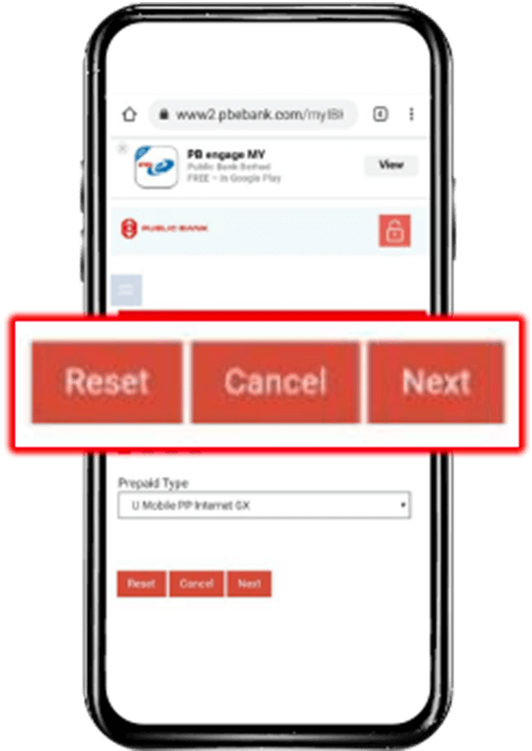 Prepaid Public Bank Step 3 Image U Mobile