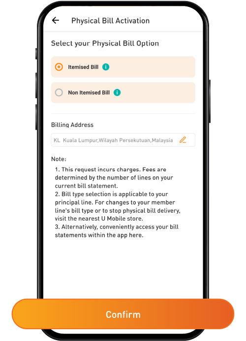 Postpaid Postpaid Physical Bill Statement 3 Image U Mobile